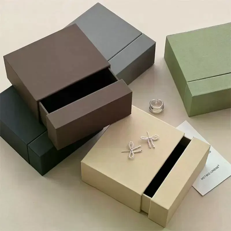 Sturdy Construction Jewelry Organizer Compact Multiple Compartments Thick Paper Ring Box Customizable Gift Box Jewelry Display