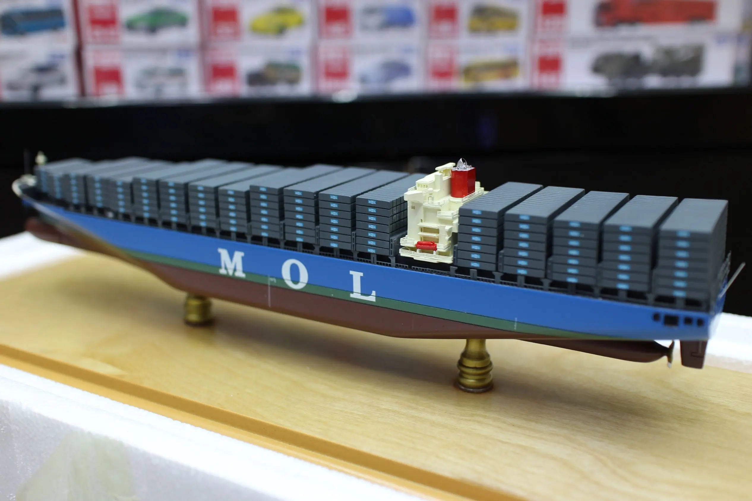 Mol Maestro PANAMA kargo kapal Model perahu 1/400 skala Resin kerajinan tangan Model