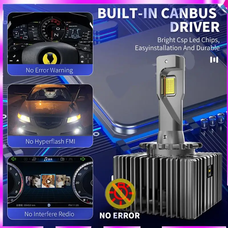 

N96R 2Pcs D3S LED Headlights HID Canbus Auto Bulbs 1:1 To Turbo Auto Bulb Car Lamp Xenon Plug&Play