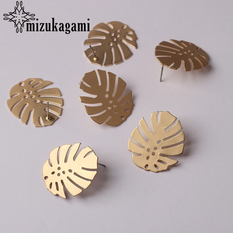 Boucles d\'oreilles, accessoires de fabrication de bijoux, alliage de Zinc, feuilles métalliques, connecteurs de Base, Linkers 24x28mm, 6 pièces/lot