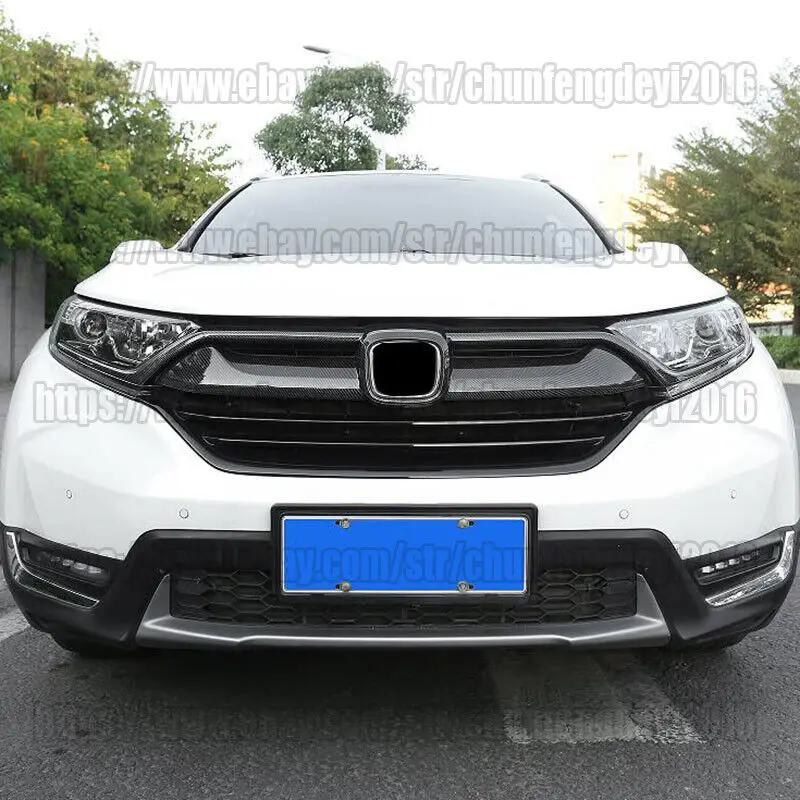 Carbon Fiber Car Front Upper Grille&Rear Trunk Moulding Trim For Honda CRV CR-V 2017 2018 2019 2020 car accessories