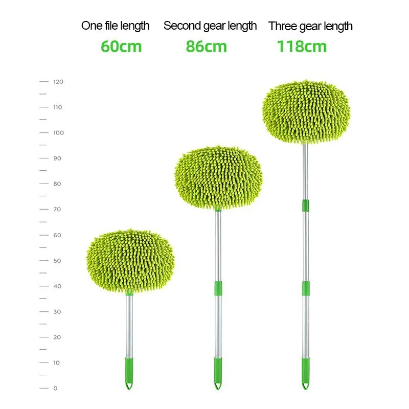 Escova de limpeza ajustável do carro Cabo longo telescópico Esfregão de lavagem Super Absorvente Detalhes do cuidado de limpeza Ferramenta de lavagem de janela