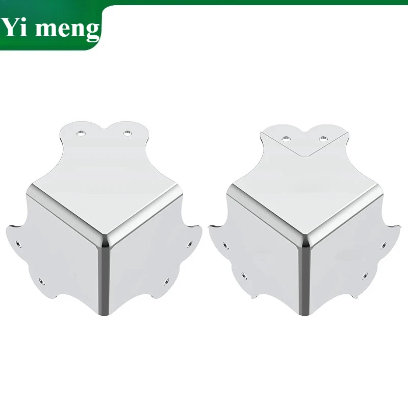 4 Pieces of Anti-Collision Accessories - Stainless Steel and Aluminum Three-Sided Corner Guards and Metal Corner Bracket - view 5