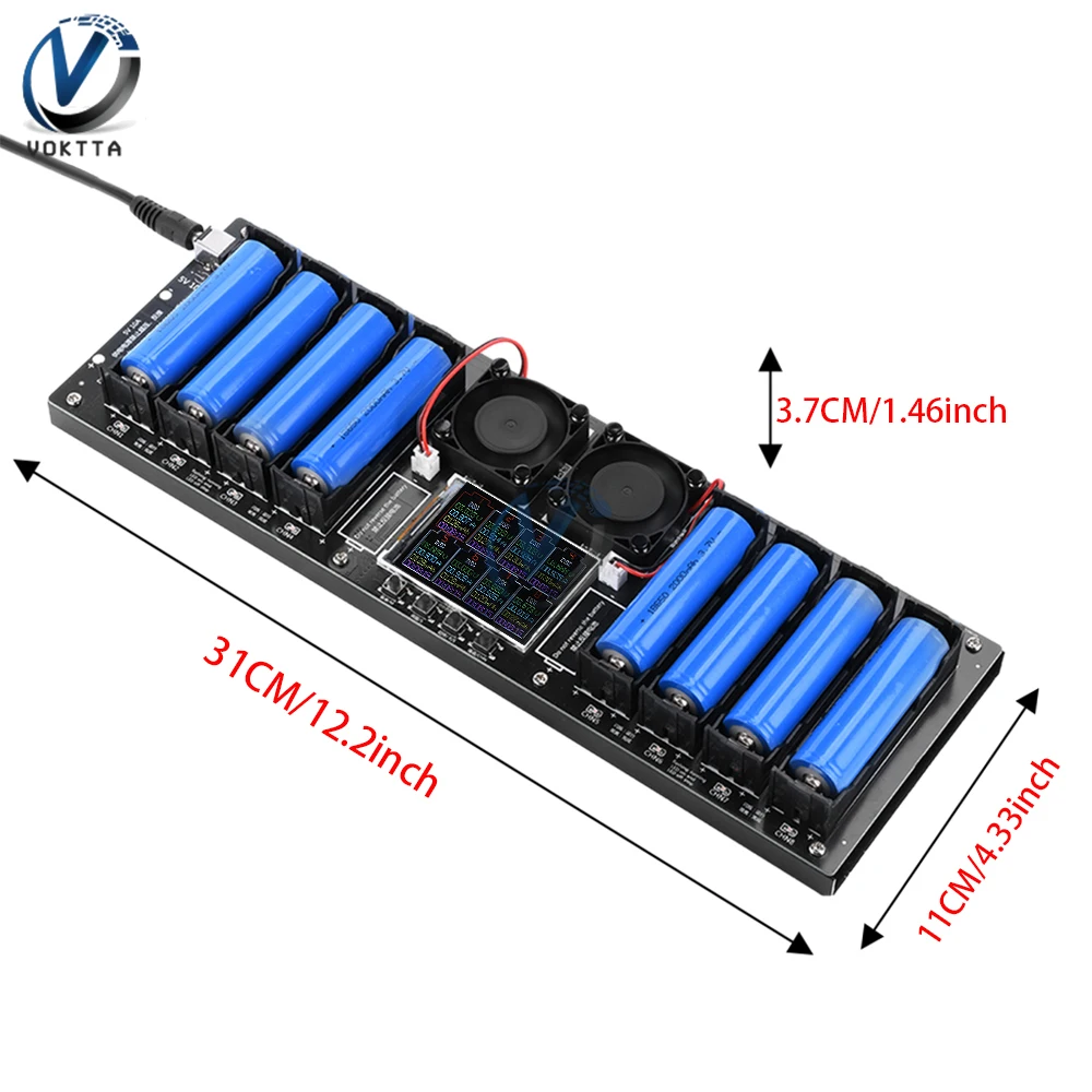 bateria de litio automatica capacidade tester resistencia interna carregamento porta dc canais mah mwh 18650 01