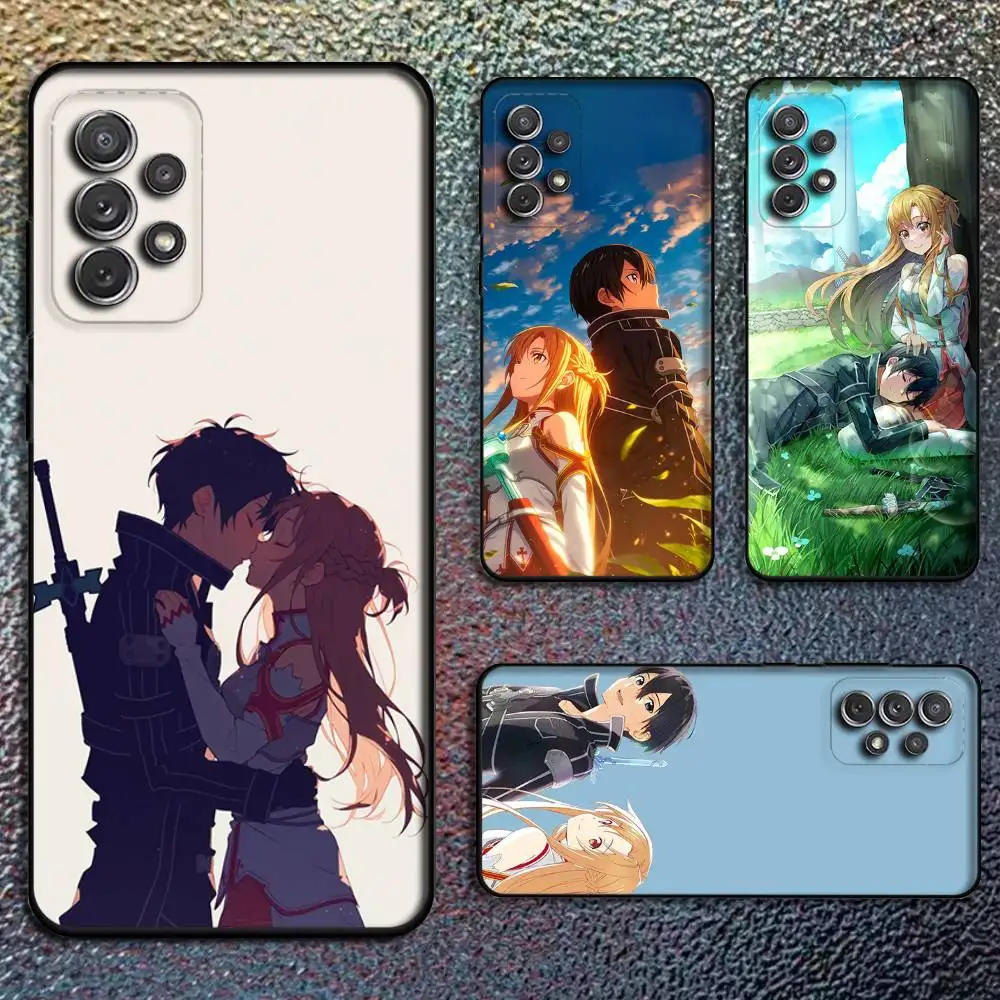 

Anime AsunaS K-Kirito Phone Case For Samsung S 25,24,23,22,30,21,10,9,Ultra,Plus,Lite,FE,4,5G Black Soft Case