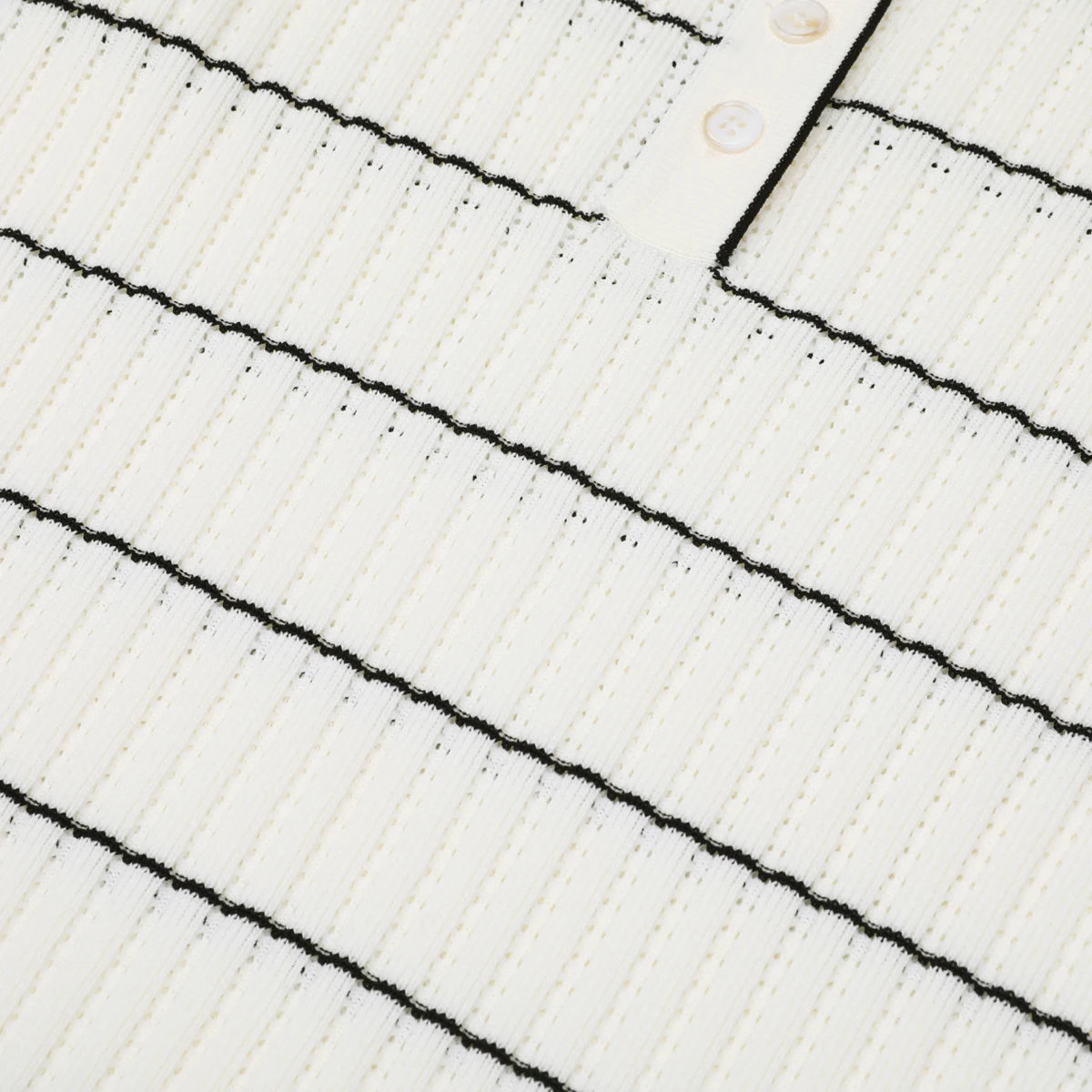 Vestido de mujer de punto elástico a rayas de manga corta con solapa ajustada Popular novedad de verano de alta calidad