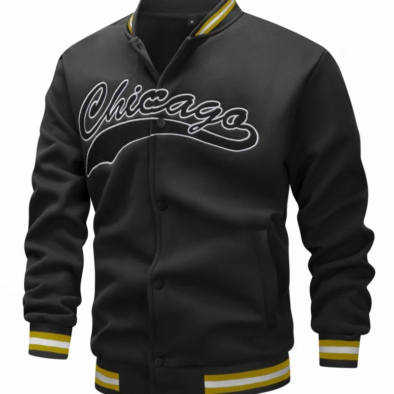 

Новая мужская вязаная куртка 2025 года: повседневная, модная, европейский размер, с вышивкой, приталенный крой, стандартная длина, весенняя верхняя одежда