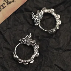 VENTFILLE 925 Sterling Silver Dragon Irregula Earring for Women Girl Long Retro Punk Design Jewelry Birthday Gift Dropshipping