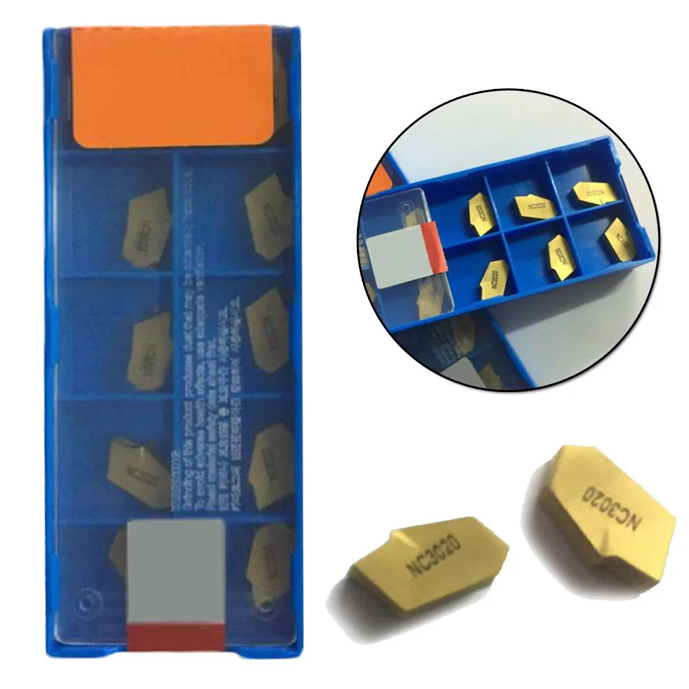 

Carbide Inserts 10pcs SP400 NC3020 for Grooving and CutOff 4mm Width GTN4 Blades Compatible with Various Materials