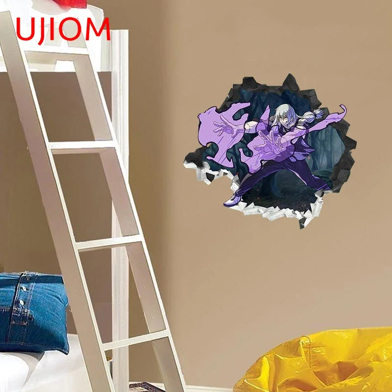 UJIOM Anime Mahito Crack Wall Sticker Waterproof Vinyl Bathroom Refrigerator Decals Scratch Resistant Living Room Graphics