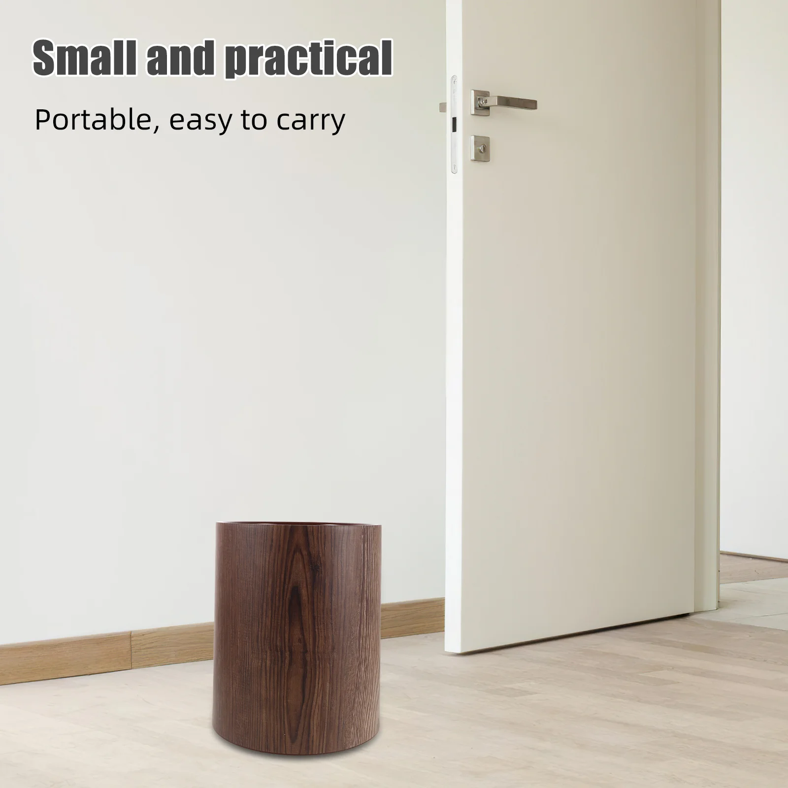 

Vintage Wood Grain Large Waste Paper Bin Decorative Trash Can for Kitchen Bathroom Office Living Room Bedroom Garbage Pail