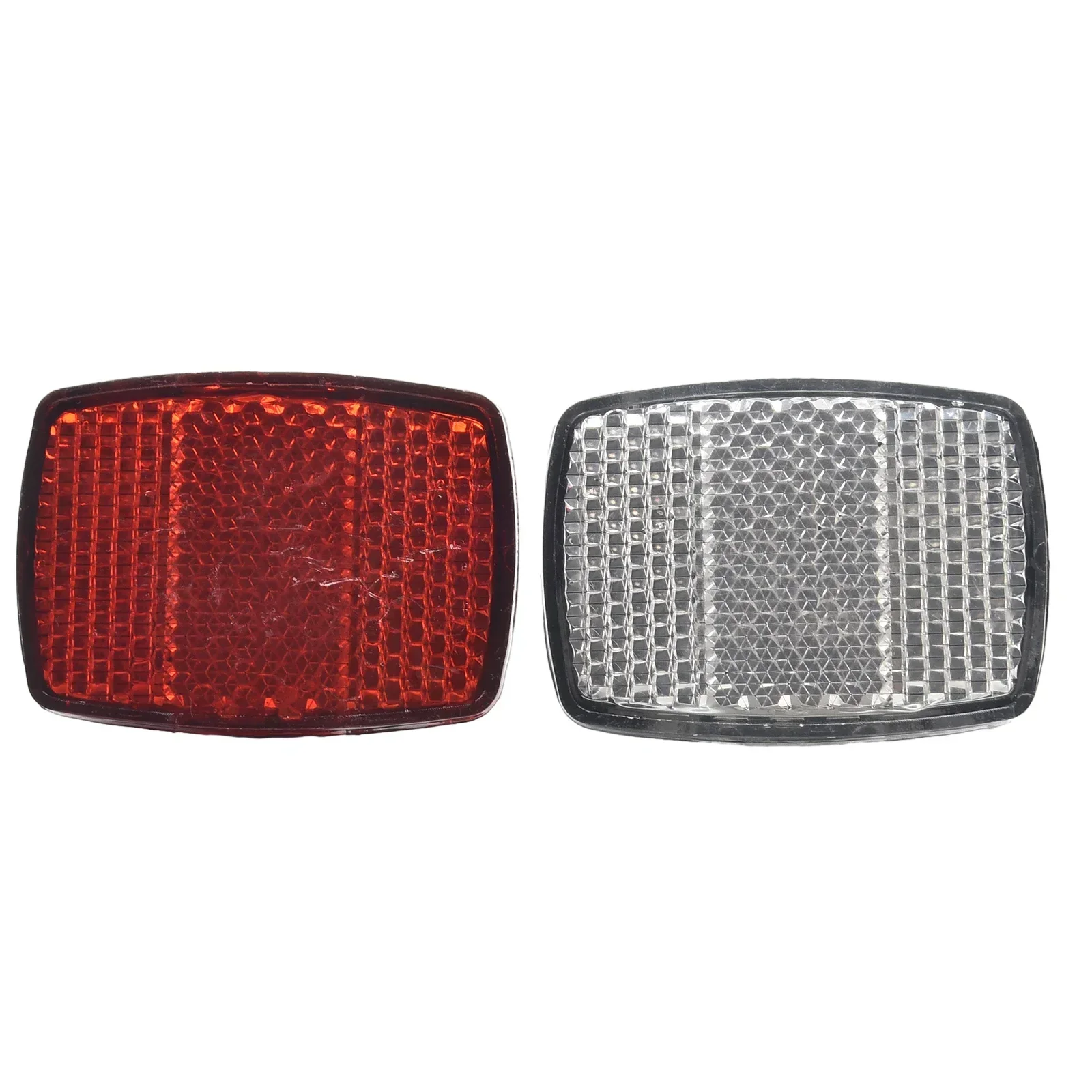 1/2 Pair Front Rear Bike Bicycle Reflector Set Red White Mounting Bracket  Bike Safety Caution Reflector Disc Bicycle Accessorie