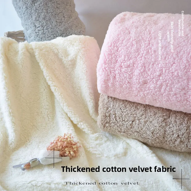 Thicken Sherpa Lined Micro Elasticity Fabric for Soft Thermal Coat Clothing Glove Cloth Diy By The Meter Sewing Material