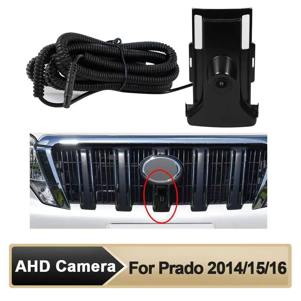 

Fisheye Lens 170 Degrees HD Car Front View Logo Embeded Camera For Toyota Prado Land Cruiser 150 120 2014 2015 2016 Night Vision