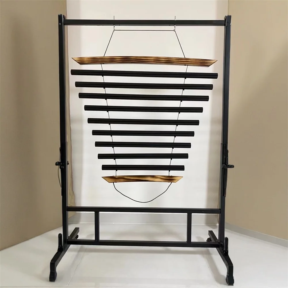

38"/95cm Huge Swinging Chime with Mallet 9 Black Tuned Bars 432 HZ for Yoga and Meditation Energy Healing Tools Without Stand