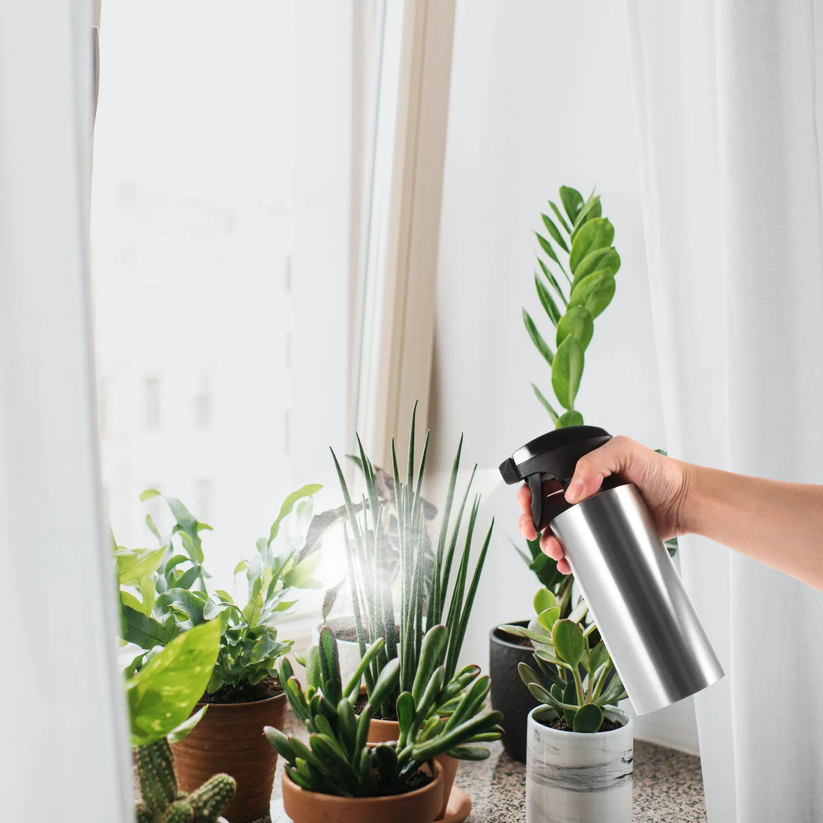 

Stainless Steel Watering Can Small Plant Mister Spray Bottle for Garden Flowers Succulents Plants Gardening Tools