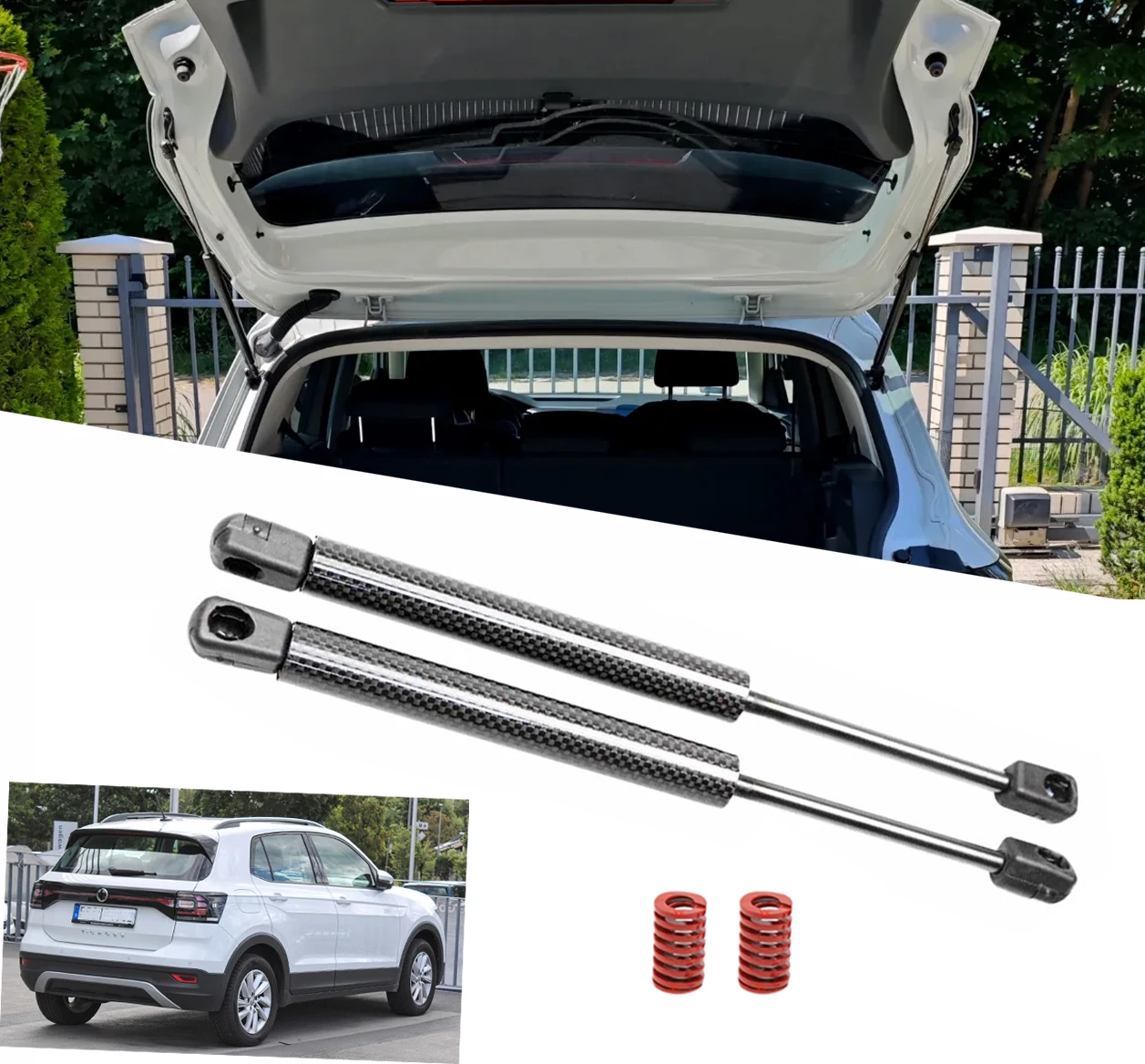 Rear Tailgate Auto Struts With Spring For Volkswagen T-Cross Tacqua 2018-present Trunk Boot Lift Support Shock Absorber Damper