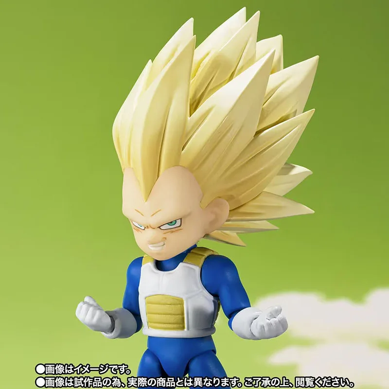 Original BANDAI S.H.Figuarts SHF Super Saiyan 3 Vegeta(MINI) Daima modelo de juguete