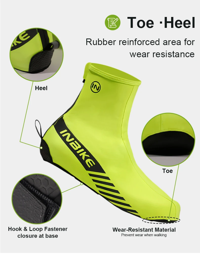 INBIKE Professionelle Fahrrad-Überschuhe für den Winter, wasserdicht, winddicht, mit Fleece-Futter für Rennrad-Mountainbike-Ausrüstung – Detail 4
