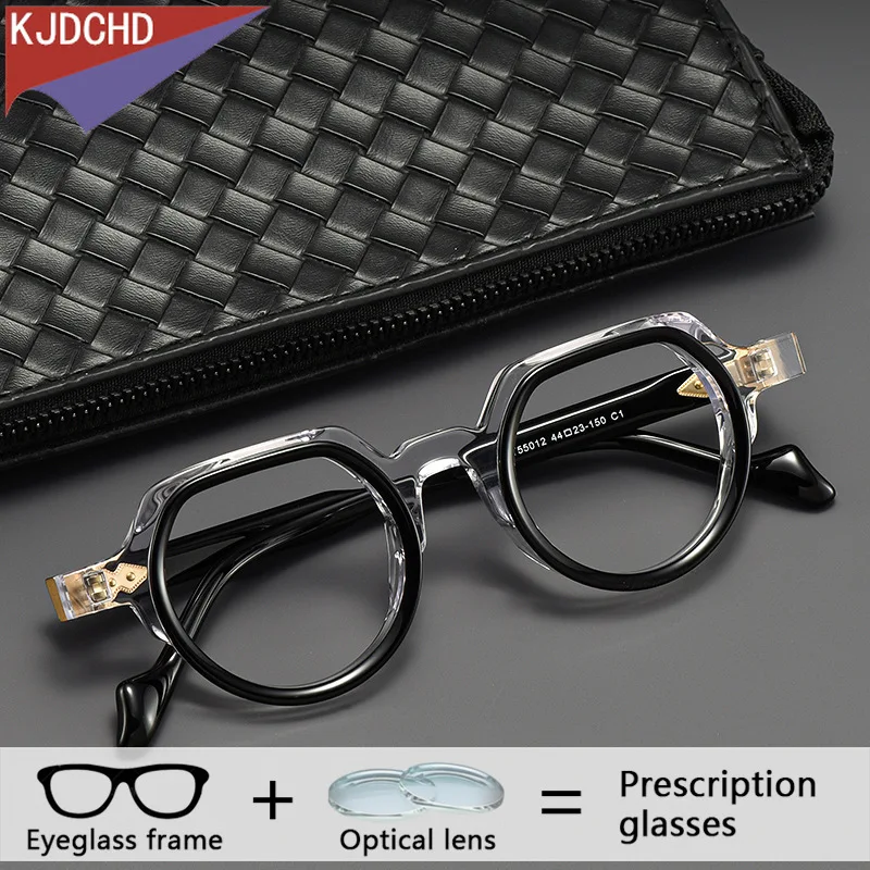 

Round Doctor Prescription Progressive Eyeglasses Men Acetate 1.74 Optical Multifocal Bifocal Glasses Custom High Myopia Eyewear