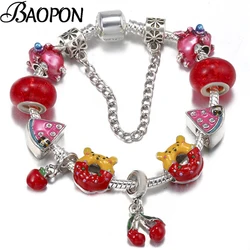 BAOPON New Trendy Unicorn Pig Beads Charm Bracelets Fit DIY Brand Bracelets For Women Men Fiancee Bijoux Pulseras Jewelry Gift
