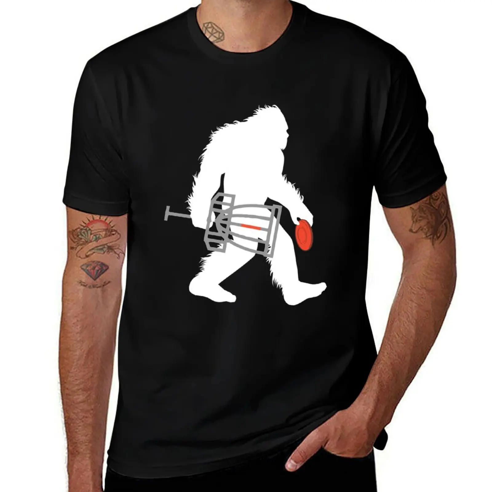 

Bigfoot Disc Golf Cryptid Sasquatch Disc Golfer T-Shirt plain blue lock funny meme t-shirts oversized t shirt men