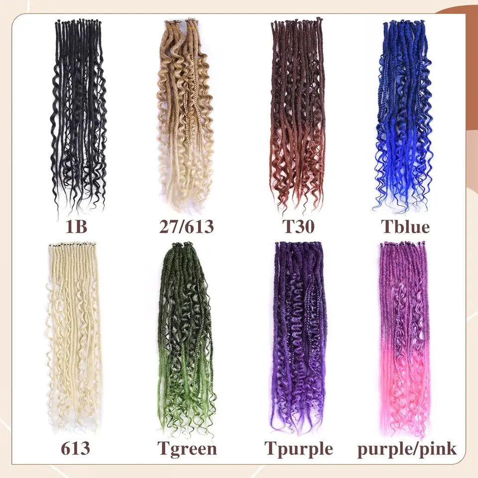 Extensiones de Cabello Dreadlocks Sintéticos SE 24 Pulgadas 8 Mechones/Lote 3 en 1 Estilo Hippie Mixto Dreadlocks de Extremo Simple para Mujeres 4