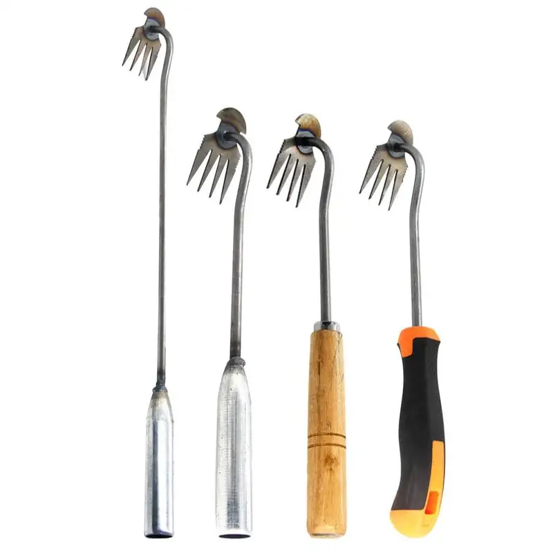 Weeder Puller Tool Root Pulling Tool 4 Teeth Uprooting Weeding Tool Hand Weeder Tool for Uprooting Weeding Manual Weeder Removal