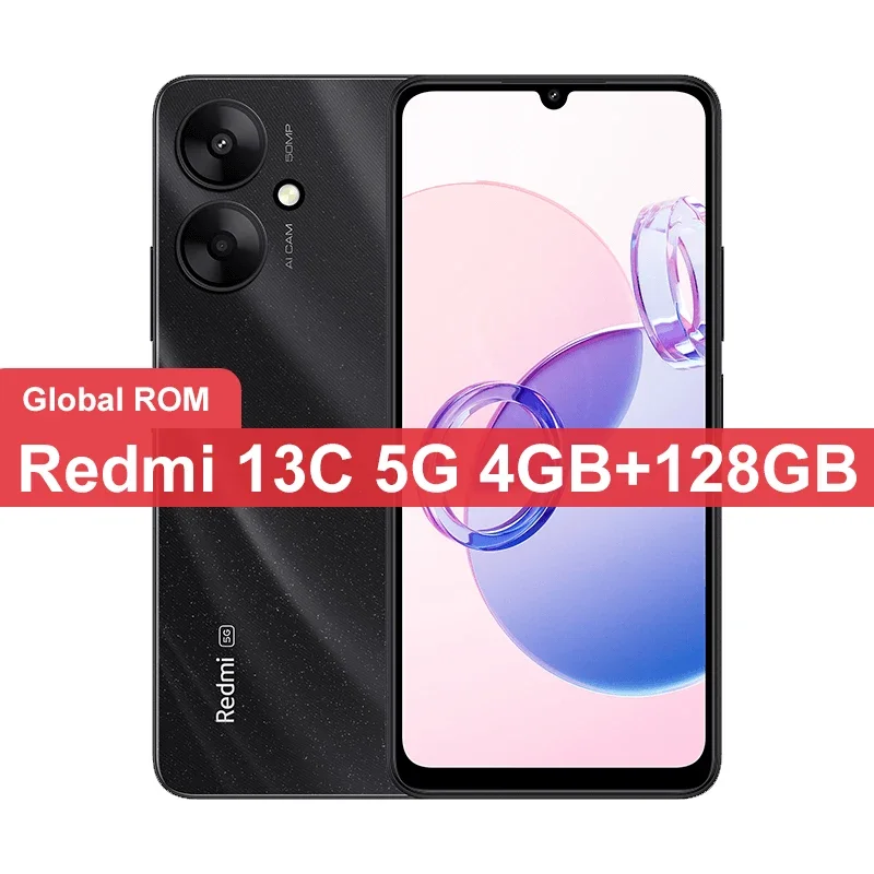 xiaomi Redmi 13C 5G smartphone Dimensity 6100+ 6.74" ultra-large Display 50MP+5MP AI Camera 18W 5000mAh Battery used phone