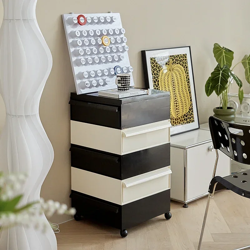 Vintage Green Nightstand Minimalist Creative Storage Cabinet Mobile Organizer Plastic Storage Unit