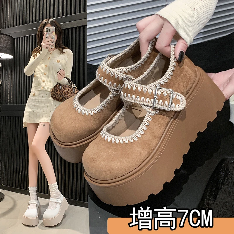 

Women's Thick-soled Mary Jane Shoes Spring Round Toe High-heeled Pumps for Women Casual Dress Fashion Comfortable Zapatos Mujer