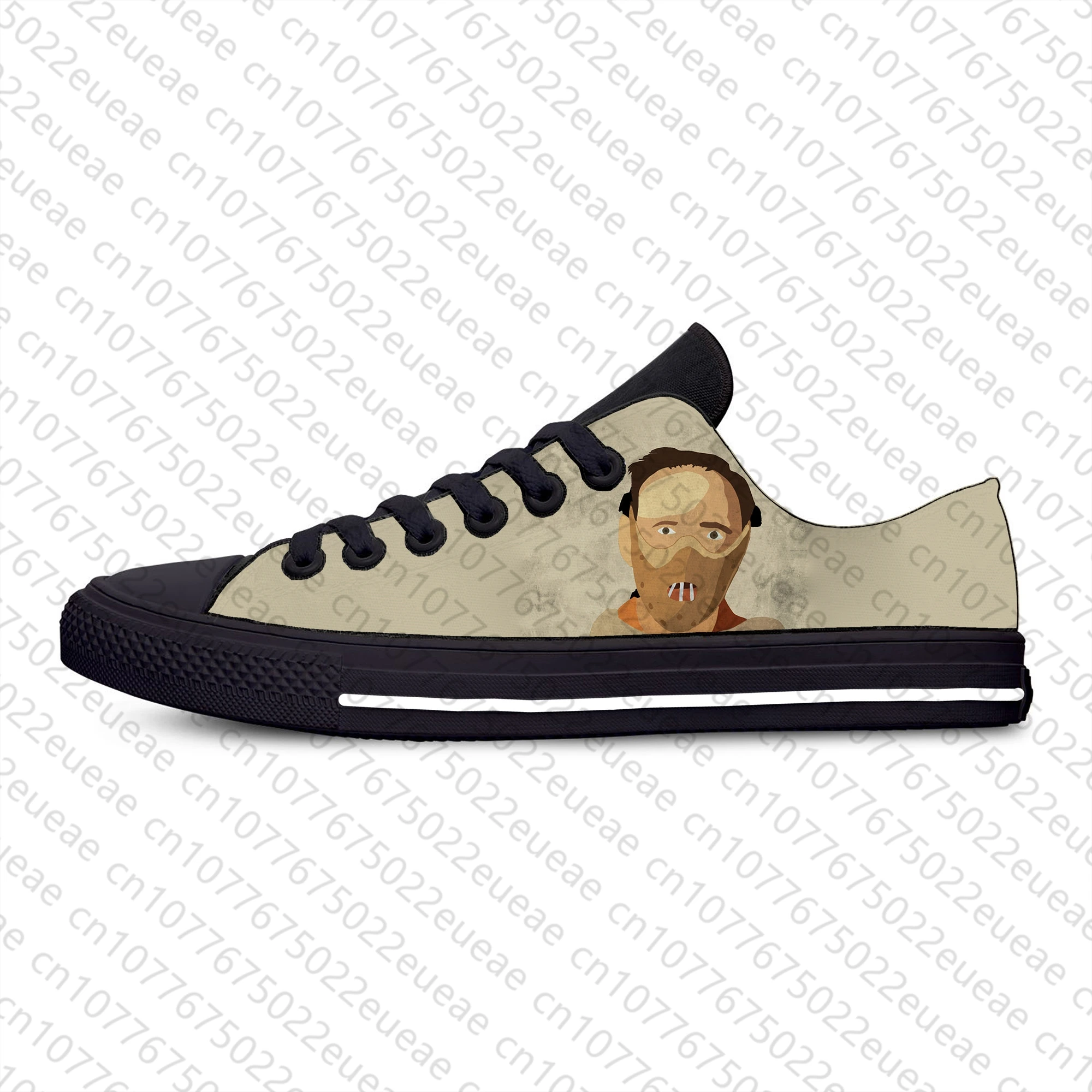 Zapatillas de Tela con estampado 3D para hombre y mujer, zapatos informales de terror, zapatillas ligeras y transpirables, The Silence of The Lambs, Hannibal Lecter