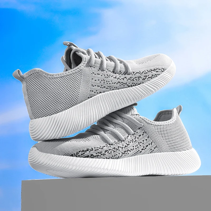 

Мужские кроссовки, легкие, удобные, дышащие, осень 2023, новые теннисные туфли на толстой подошве с сеткой на шнуровке для мужчин