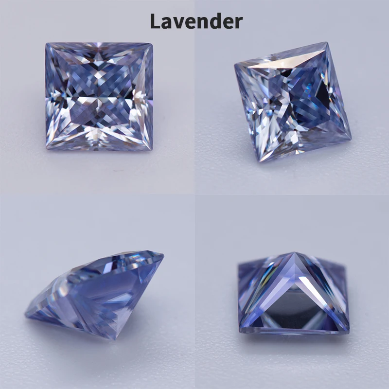 Moissanit-Losesteine VVS1 Princess-Schliff Mehrfarbig Diamanttester-Prüfung Perlen Charms für Schmuckherstellung mit Zertifikat – Detail 16