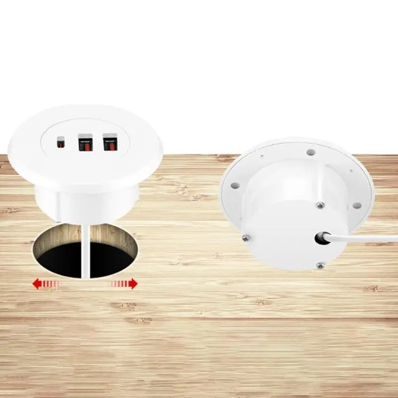 USB Type C Cable Organizadores escritorio Papas 3 puertos para fácil conexión del dispositivo