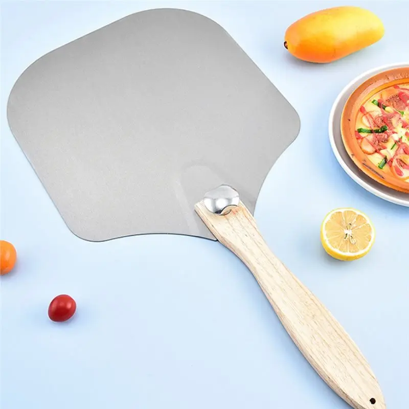 ABPQ-Pizza Spatula Featuring Rocker Cutter Foldable Wood Handle And Storage Bag Included- Ideal For Family Pizza Oven Use