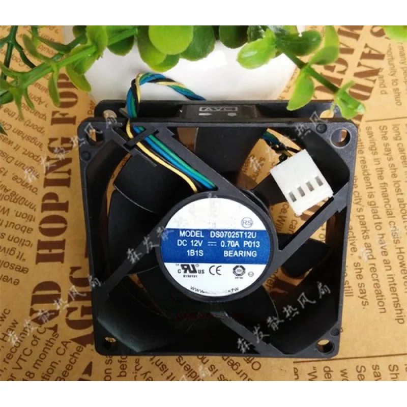 D 1PCS For AVC DS07025T12U | 7025 12V 0.70A 70×70×25mm 7CM PWM 4-Pin CPU Cooler Axial Fan