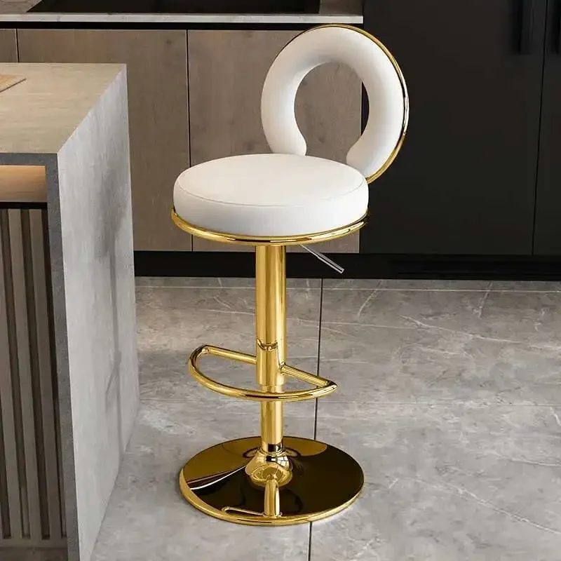 

Lounge Luxury Bar Chairs Modern Metal High Nordic Bar Stool Ottomans Swivel Bancos Para Barra De Cocina Restaurant Furniture