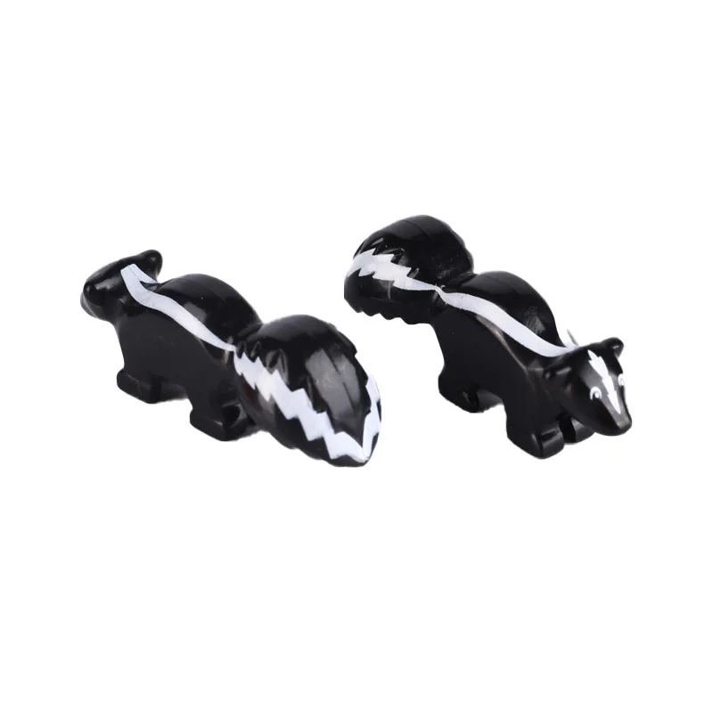 MOC 1PCS Part Bricks 24227 Black And White Mephitis Building Blocks Kit Animal Squirrel Particle DIY Toy Children Birthday Gifts