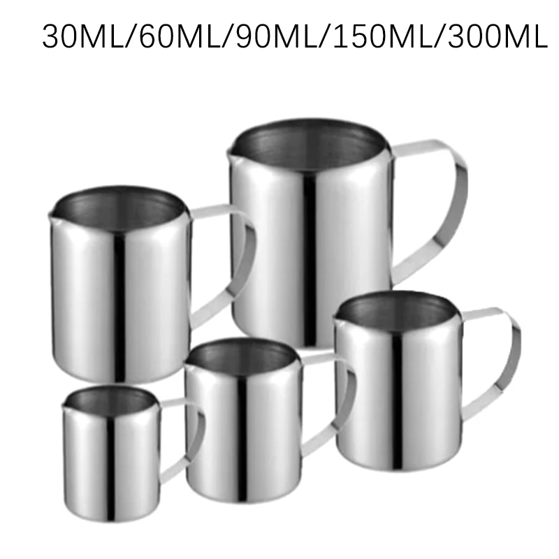 30/60/90/150/300ml Stainless Steel Milk Frosting Pot Italian Concentrated Sugar Steam Process Latte Cappuccino Milk Cup Foam Pot