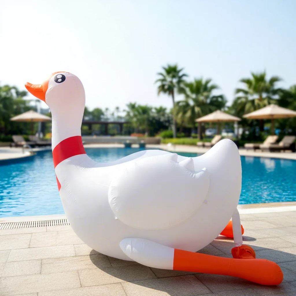 

Giant Inflatable Goose Cartoon Waterproof Cute Advertising Model With Customized Color And Logo For Outdoor Use