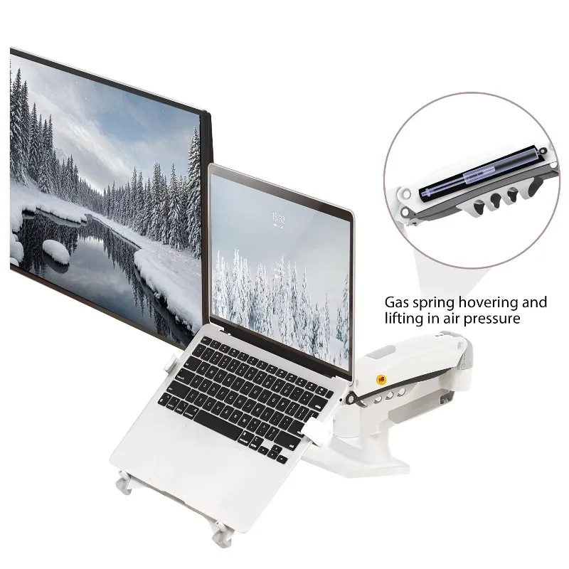 حامل كمبيوتر محمول مع صينية قابلة للتعديل لذراع الحركة الكاملة للكمبيوتر المحمول مقاس 10-17 بوصة مع لوحة VESA لشاشة 17-30 بوصة F160-FP #5
