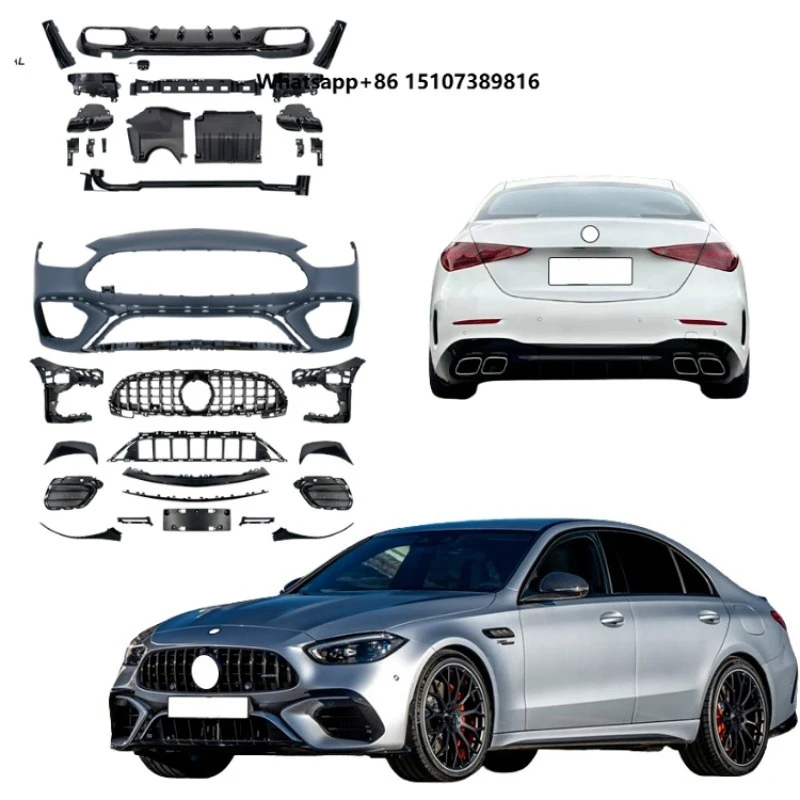 

Body Kit for C-Class W206 2022+style Upgrade to AMG63 Anterior Lip Front Bumper Tail Bumper Grating Roof Spoiler