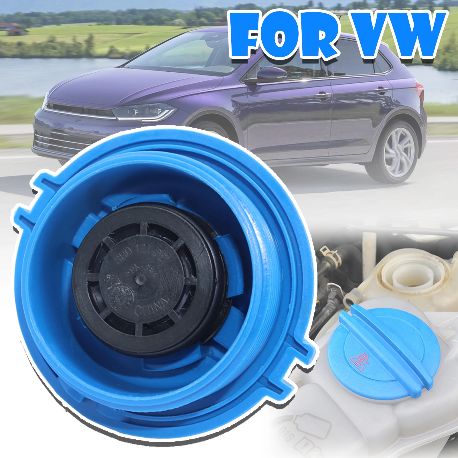 

For VW Eos Fox Gol Golf Polo Expansion Tank Cap Engine Coolant Recovery Lid Seal Header Overflow Bottle Reservoir Radiator Cover