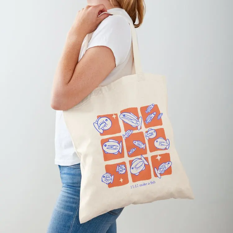 

11:11 make a fish Tote Bag Canvas bag for women reusable shopping bags women bag Eco
