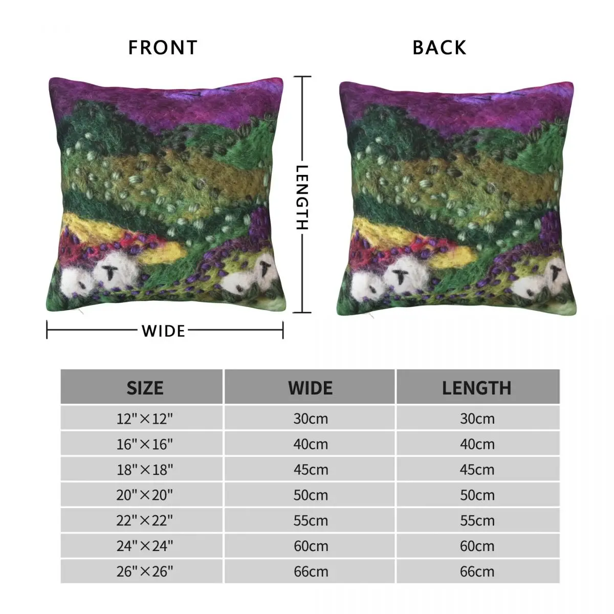 North York Moors Felted Textile Square Pillowcase Polyester Linen Velvet Creative Zip Decorative Pillow Case Sofa Cushion Cover