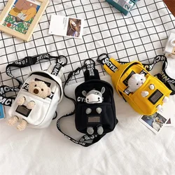 Children Messenger Bag Cute Canvas Crossbody Chest Bag Trendy Mother Kid Bags for Girl Solid Bags for Children Bolsas Para Niños