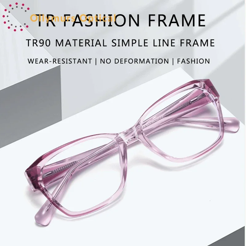 OLLYMURS موضة جديدة مكافحة الضوء الأزرق Lage إطار نظارات النساء وصفة طبية نظارات للقراءة قصر النظر البصرية نظارات مخصصة