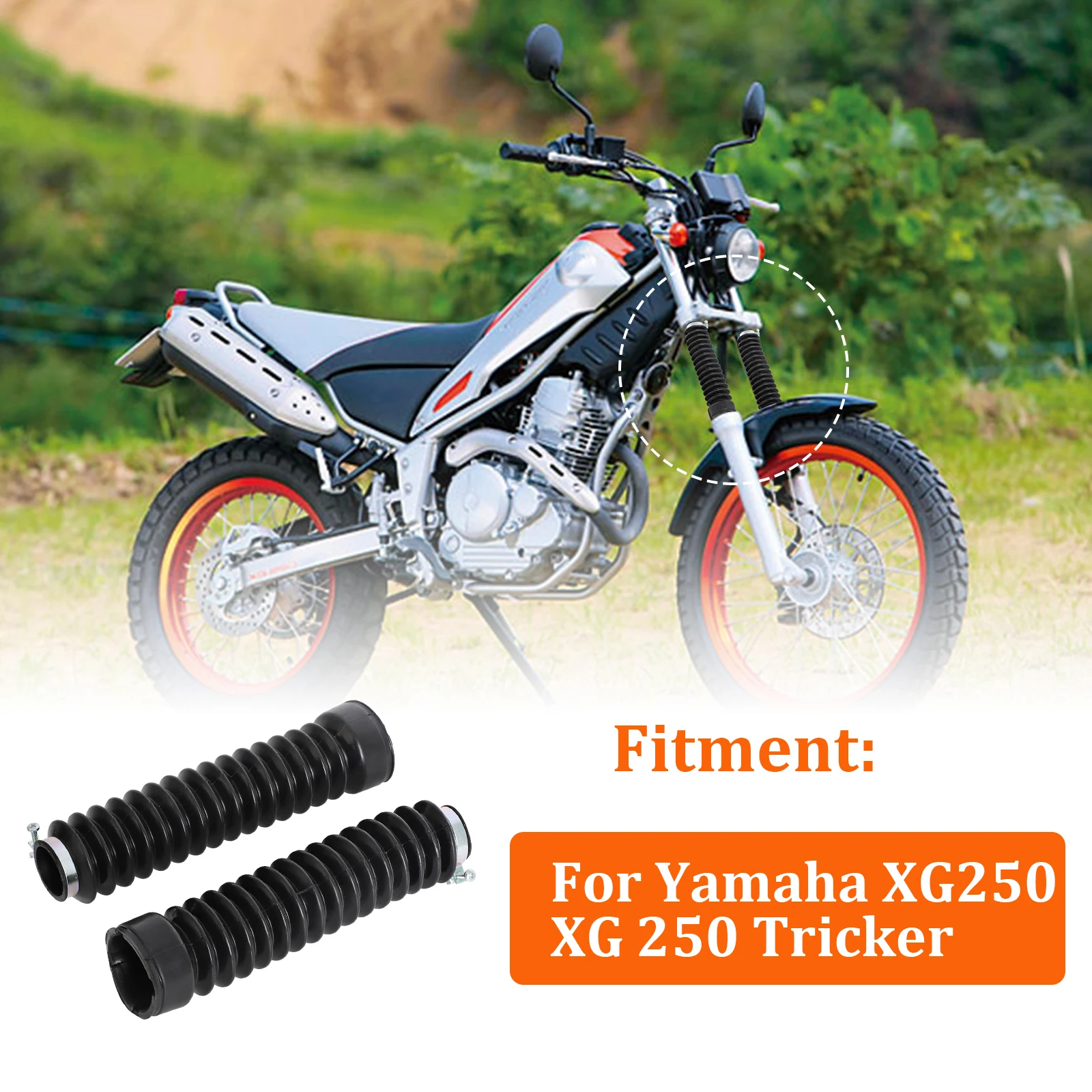 For YAMAHA XG-250 XG 250 Tricker Rubber Cover Gaiters Boots Motorcycle Fork Front Shock Absorber Front Fork Cover