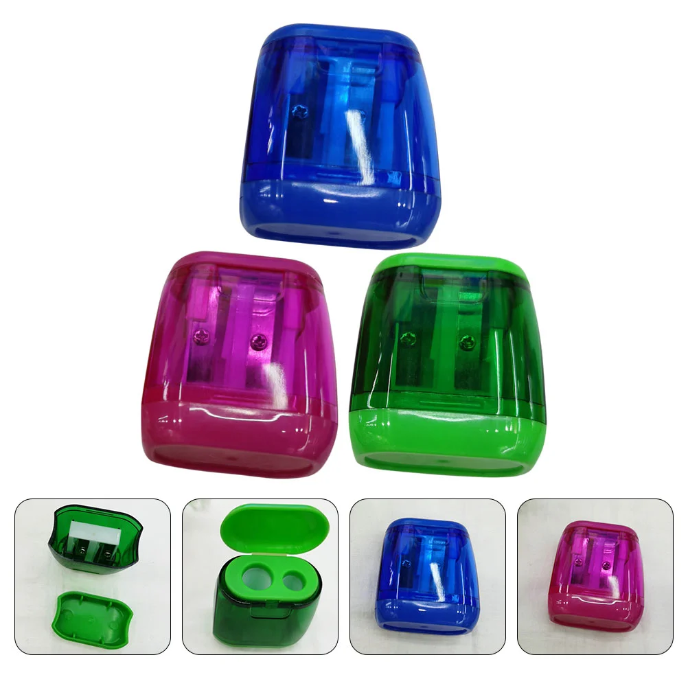 

3 Pcs Manual Pencil Sharpener Color Sharpeners for School Crayon Student Handheld